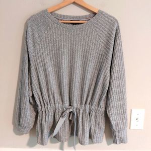 The Limited soft gray ribbed sweater